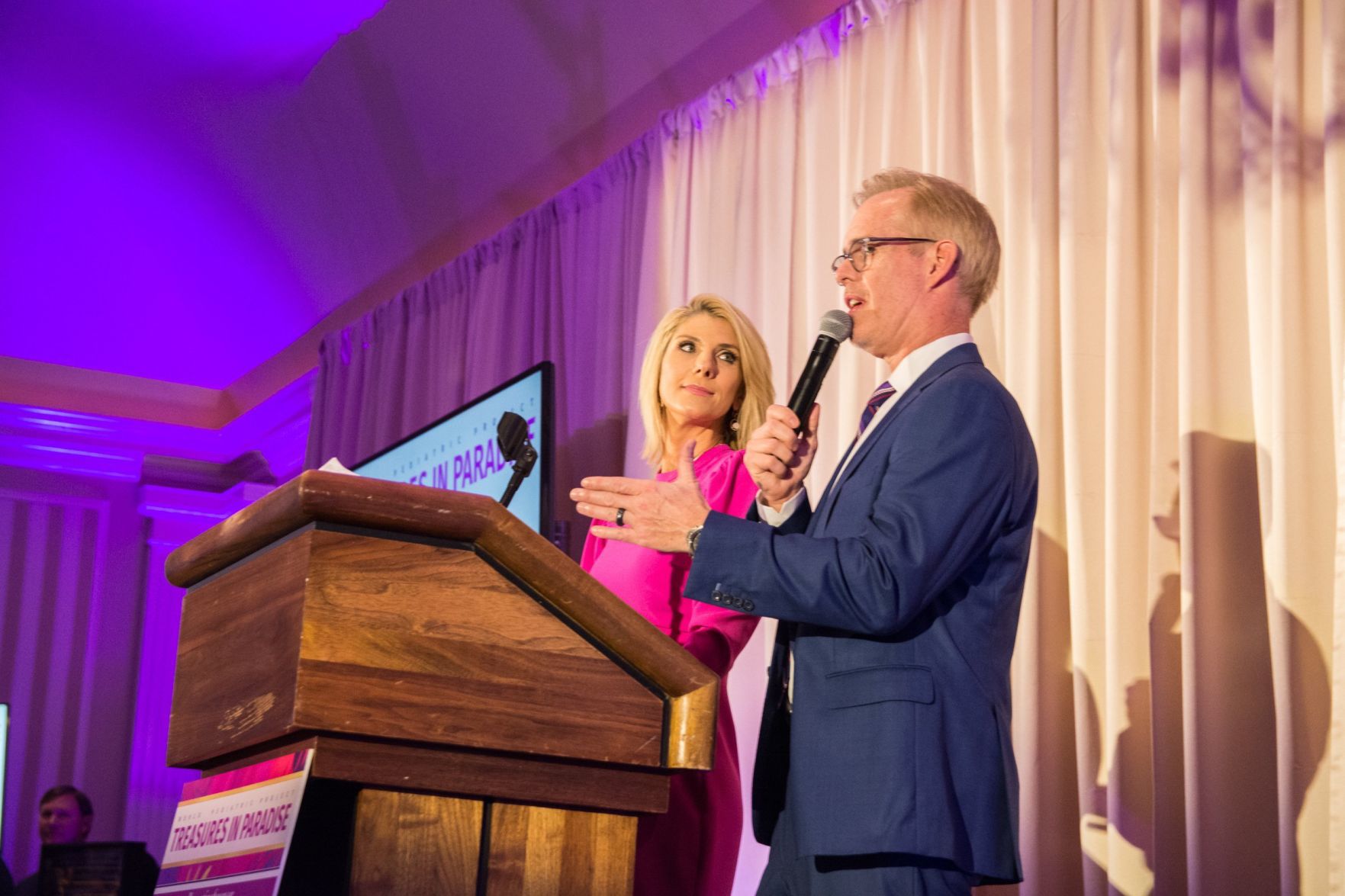 Joe Buck and Michelle Buck speak at Treasures in Paradise
